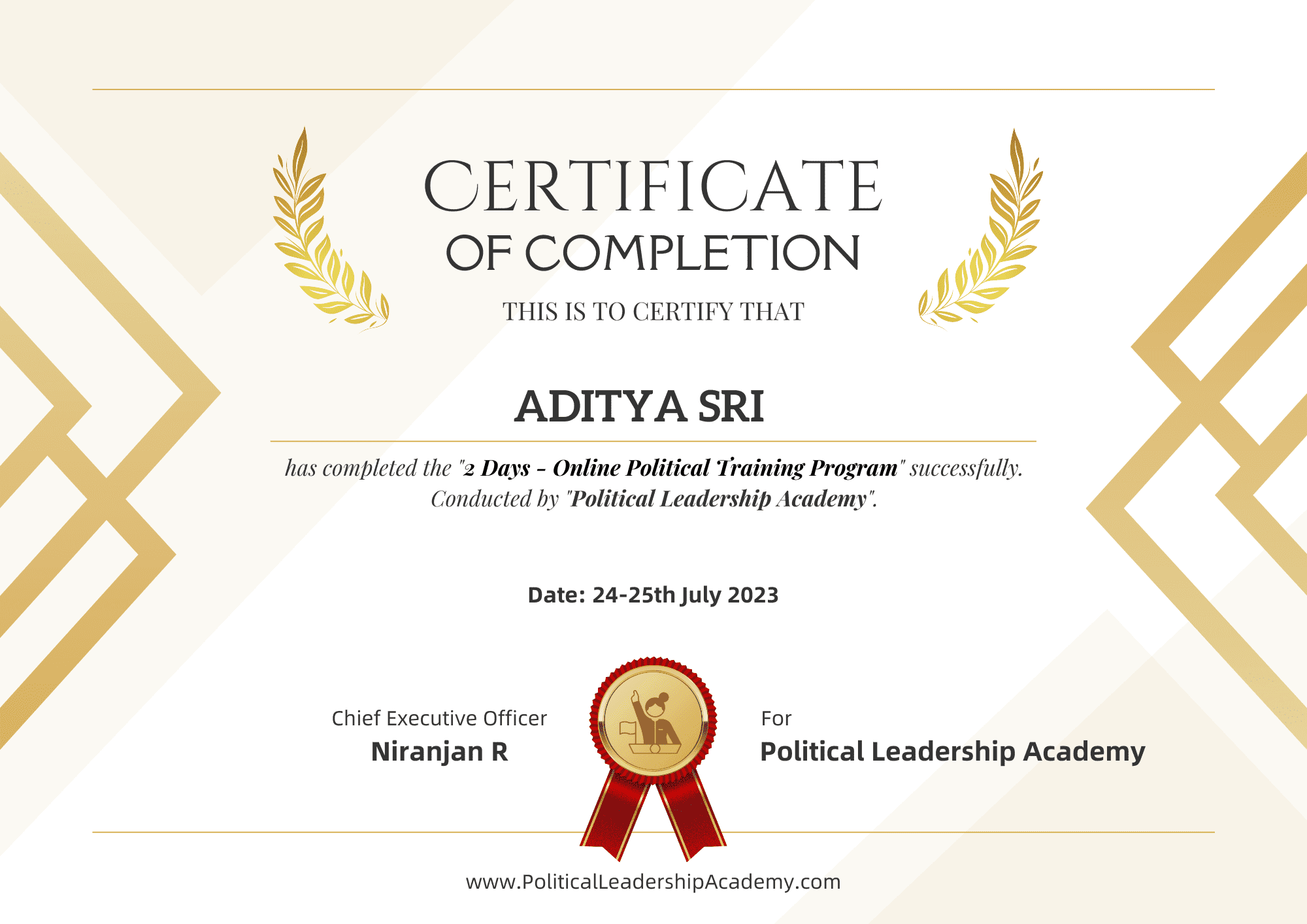 Political Training Institute Certificate Courses